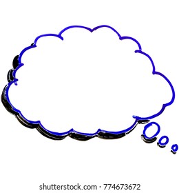 Think Or Speech Bubble White Board Illustration