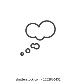 Think speech bubbles outline icon. linear style sign for mobile concept and web design. Idea cloud simple line vector icon. Symbol, logo illustration. Pixel perfect vector graphics