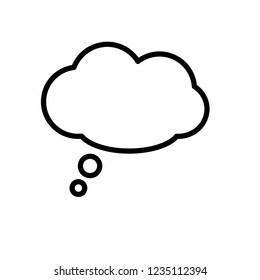 Think speech bubbles outline icon. linear style sign for mobile concept and web design. Idea cloud simple line vector icon