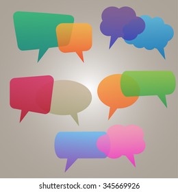 Think and speech transparent bubbles on gradient background