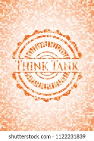 Think Tank Abstract Orange Mosaic Emblem