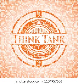 Think Tank abstract orange mosaic emblem