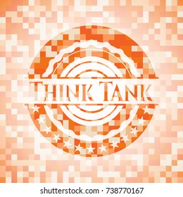 Think Tank Abstract Orange Mosaic Emblem