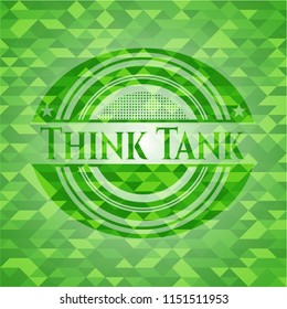 Think Tank Green Emblem With Mosaic Background