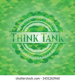Think Tank green emblem with mosaic ecological style background. Vector Illustration. Detailed.