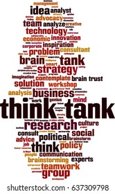 Think tank word cloud concept. Vector illustration
