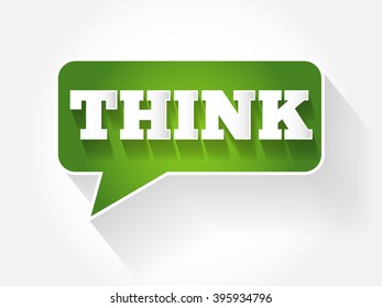 Think text message bubble, flat background concept