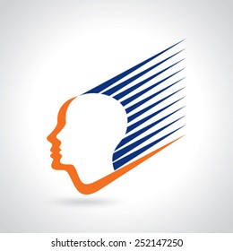 think Thoughts and options. vector illustration of head