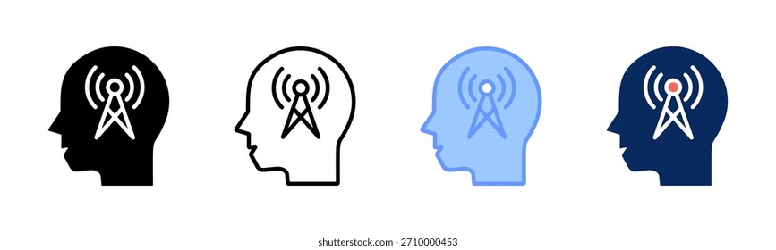 Conjunto de iconos de Think Tower colección de estilos múltiples