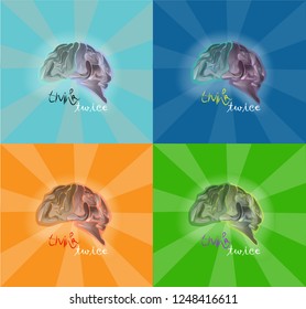 Think twice Brain graphic design 