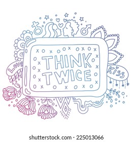 Think Twice Vector Illustration. eps 8