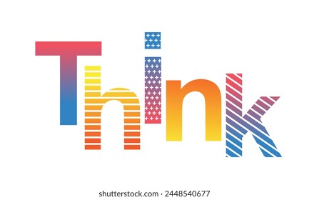 Think Typography, Corporate Office Wall Branding Wall Sticker Vector illustration Design