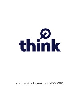 Think typography logo design, word mark graphic vector concept 
