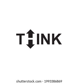 "THINK" vector logotype in black and white