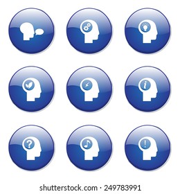 Think Web Internet Blue Vector Button Icon Design Set