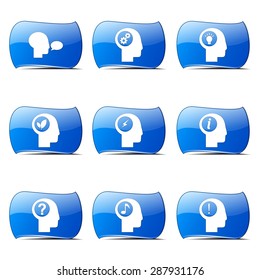 Think Web Internet Blue Vector Button Icon Design Set