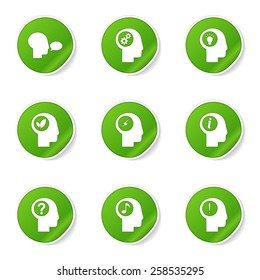Think Web Internet Green Vector Button Icon Design Set