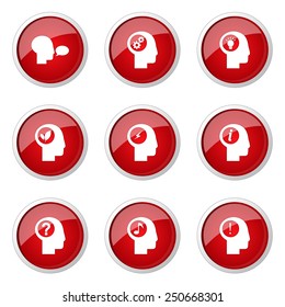 Think Web Internet Red Vector Button Icon Design Set