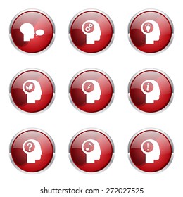 Think Web Internet Red Vector Button Icon Design Set
