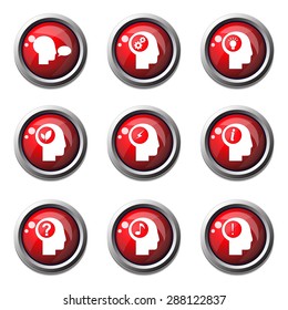 Think Web Internet Red Vector Button Icon Design Set