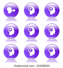 Think Web Internet Violet Vector Button Icon Design Set