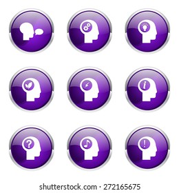 Think Web Internet Violet Vector Button Icon Design Set