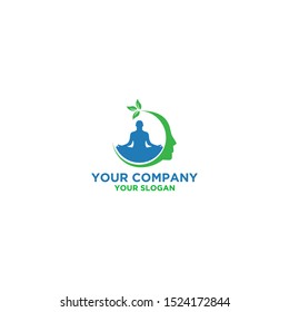 Think Yoga Logo Design Vector