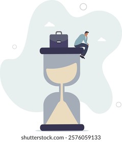 Thinker businessman thinking about business solution, creativity to solve problem or decision making concept.flat characters.