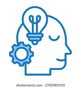 Thinker Icon Blue Dualtone Design Vektorgrafik