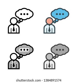 Thinker Icon in Different Color and Style