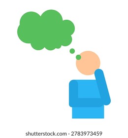 Thinker Icon Flat Design Vector Illustration