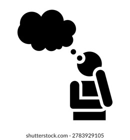 Thinker Icon Glyph Design Vector Illustration