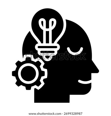 Thinker Icon Glyph Design Vector Illustration