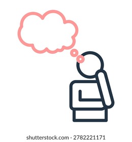 Thinker Icon Line Color Design Vector Illustration