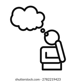 Thinker Icon Line Design Vector Illustration