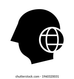 icono de pensar o logotipo símbolo de signo aislado ilustración vectorial - iconos vectoriales de estilo negro de alta calidad
