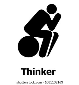 Thinker icon. Simple illustration of thinker vector icon for web