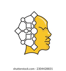 thinker logo design template sign. solid color style,