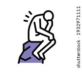 thinker philosophy color icon vector. thinker philosophy sign. isolated symbol illustration