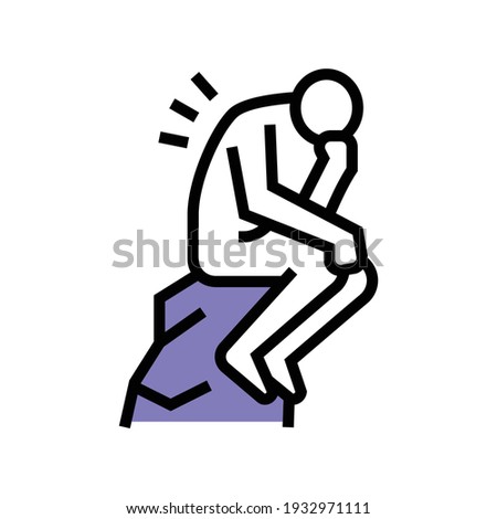thinker philosophy color icon vector. thinker philosophy sign. isolated symbol illustration