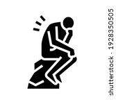 thinker philosophy glyph icon vector. thinker philosophy sign. isolated contour symbol black illustration