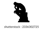 The Thinker silhouette, Auguste Rodin, high quality vector