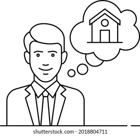 Thinking about Custom Design Home Vector Icon Design, urban and suburban house Symbol, Real Estate and Property Sign, Apartment and Mortgage Stock illustration, Dream House Concept, 