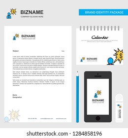 Thinking about dollar  Business Letterhead, Calendar 2019 and Mobile app design vector template