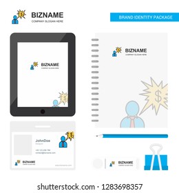 Thinking about dollar  Business Logo, Tab App, Diary PVC Employee Card and USB Brand Stationary Package Design Vector Template
