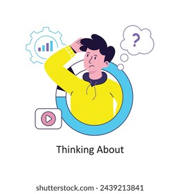 Thinking About flat style design vector stock illustrations.