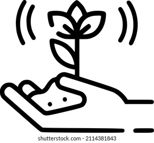 Thinking about the future. Care about the nature lined vector icon