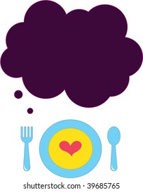 pensar en una comida de amor