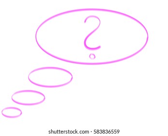 Thinking about a question - simply icon in pink  color. Vector illustration.