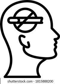 Thinking About to Stop Consuming Nicotine Concept,  Leaving Vape Smoking Vector Icon Design, Quit Smoking Symbol on White background, Bad habit Sign